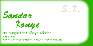 sandor konye business card